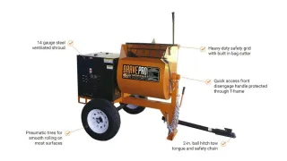 Brave Mortar Mixer | 6 Cu. Ft. Steel Drum | Honda GX239 Gas