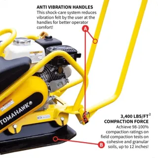 5.5 HP Honda Vibratory Plate Compactor for Asphalt Aggregate Soil Compaction W/ Free Vibration Impact Ironclad Gloves