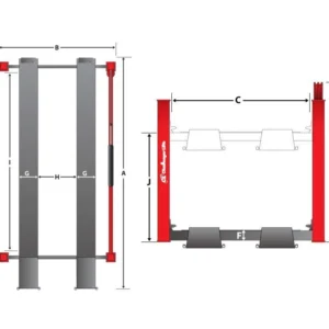 Challenger 44030X HD 4-Post Hydraulic XL Ex-Length Lift 30,000 lb – New Black Color