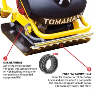 5.5 HP Honda Vibratory Plate Compactor for Asphalt Aggregate Soil Compaction W/ Free Vibration Impact Ironclad Gloves