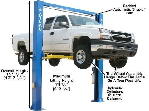Atlas® OH-10X Ex-Tall/Ex-Wide 2 Post Lift 10,000 lbs Atlas® OH-10X Ex-Tall/Ex-Wide 2 Post Lift 10,000 lbs