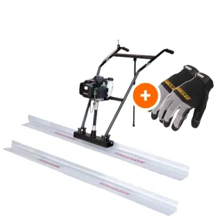 Tomahawk Concrete Power Screed Dual Aluminum Blade Bundle (Choose 2 Boards) W/ Free Vibration Impact Ironclad Gloves