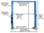 Atlas® 9OHSC-SS Symmetric 2 Post Lift 9,000 lbs