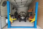 Katool KT-H105 Symmetric 2 Post Floor Plate Car Lift 10,000 lbs – Blue