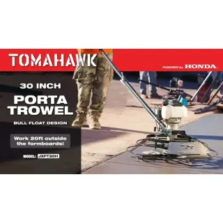 30″ Portable Honda Concrete Power Trowel with 18ft Bull Float Handle GX35